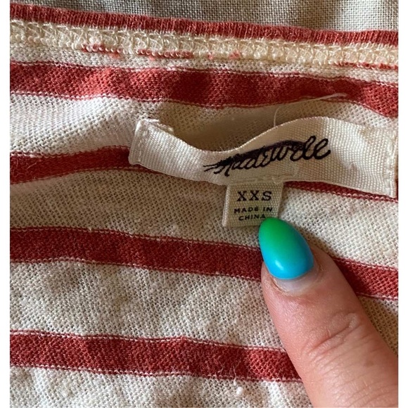 Madewell Striped Linen Cotton Blend Shirt Size XXS - Picture 3 of 9